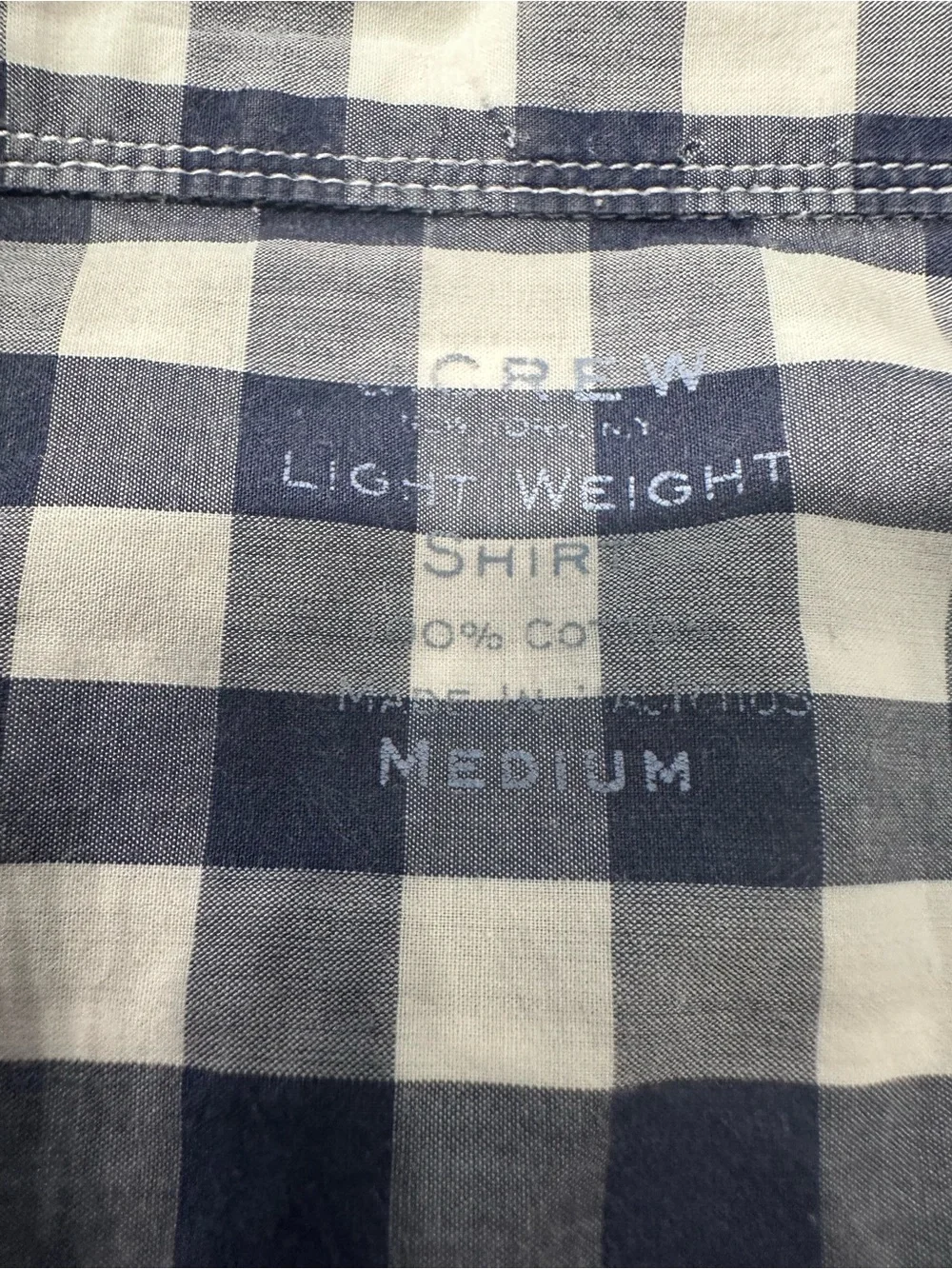 J. Crew Navy and White Gingham Button-Down Shirt